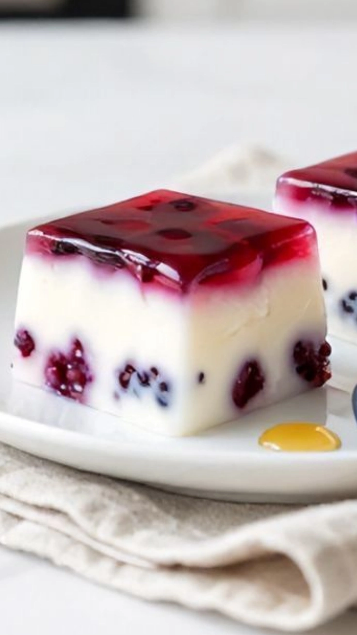 high-protein-berry-gelatin-yogurt-squares-hero High protein berry gelatin yogurt squares sliced