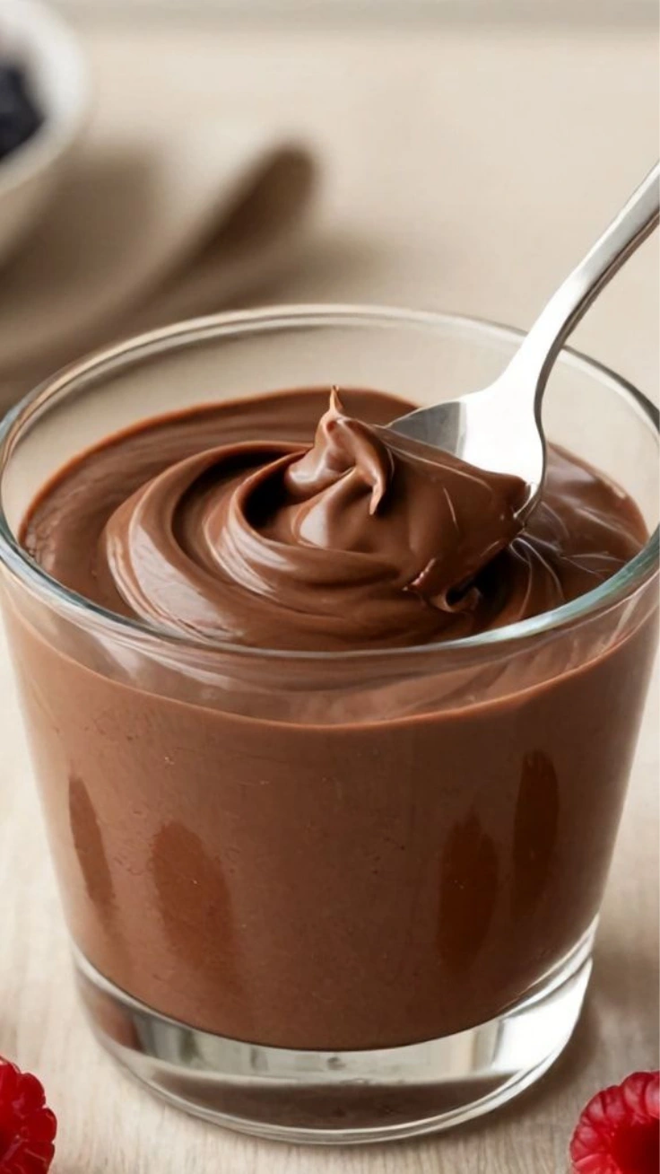 High Protein Chocolate Quark Dessert High protein chocolate quark dessert in glass