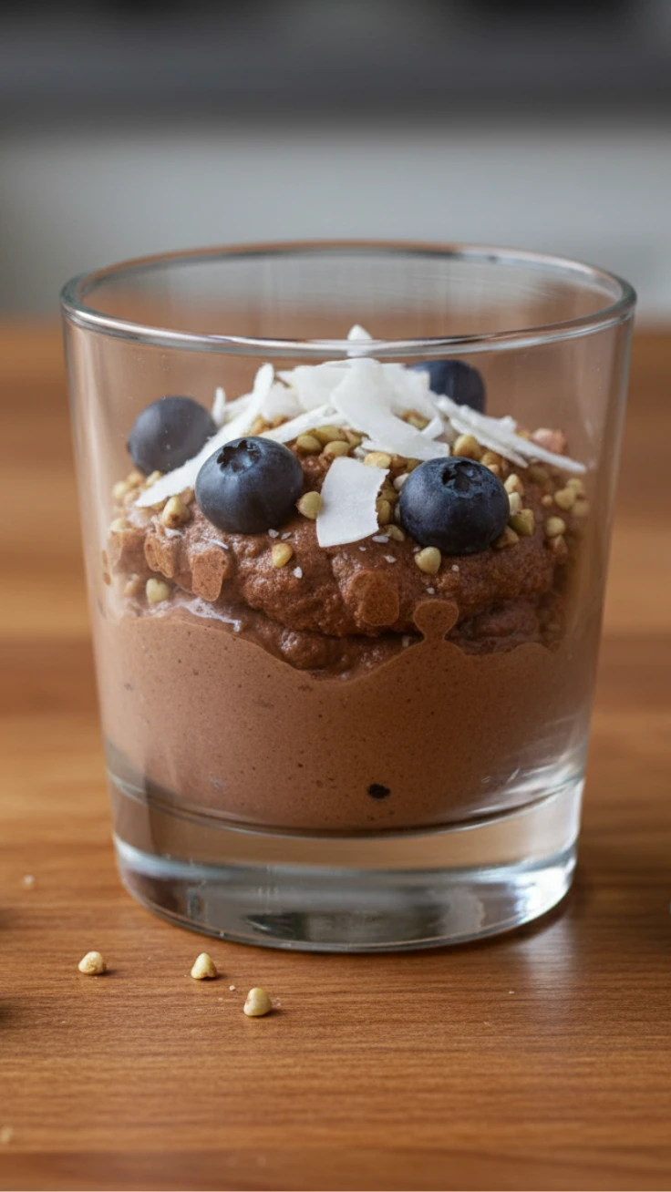 High Protein Chocolate Ricotta Cups High protein chocolate ricotta cups in glass jars