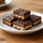 Close up of chocolate cracker toffee layers