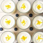 Healthy Lemon Yogurt Dessert Cups 2 Close up of creamy lemon yogurt dessert cup