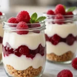 raspberry vanilla dessert jars featured