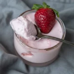 High Protein Strawberry Cottage Cheese Mousse 2 Creamy strawberry cottage cheese mousse texture