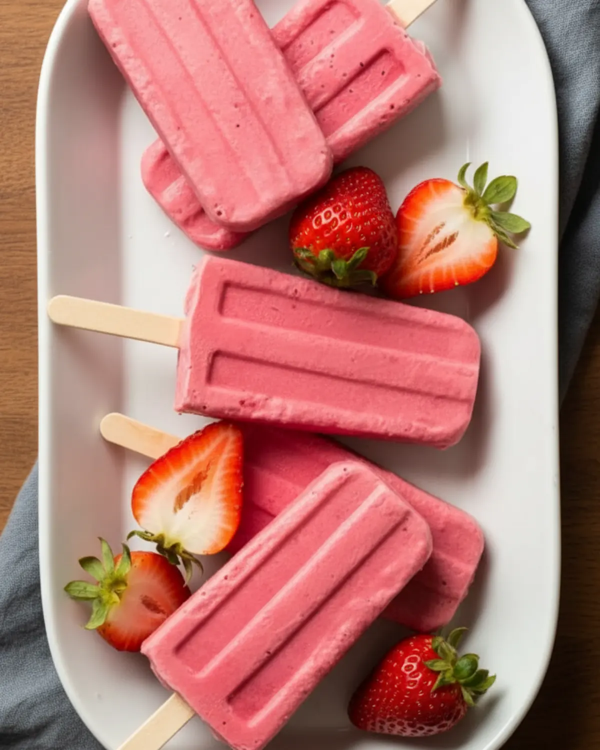 healthy strawberry yogurt popsicles