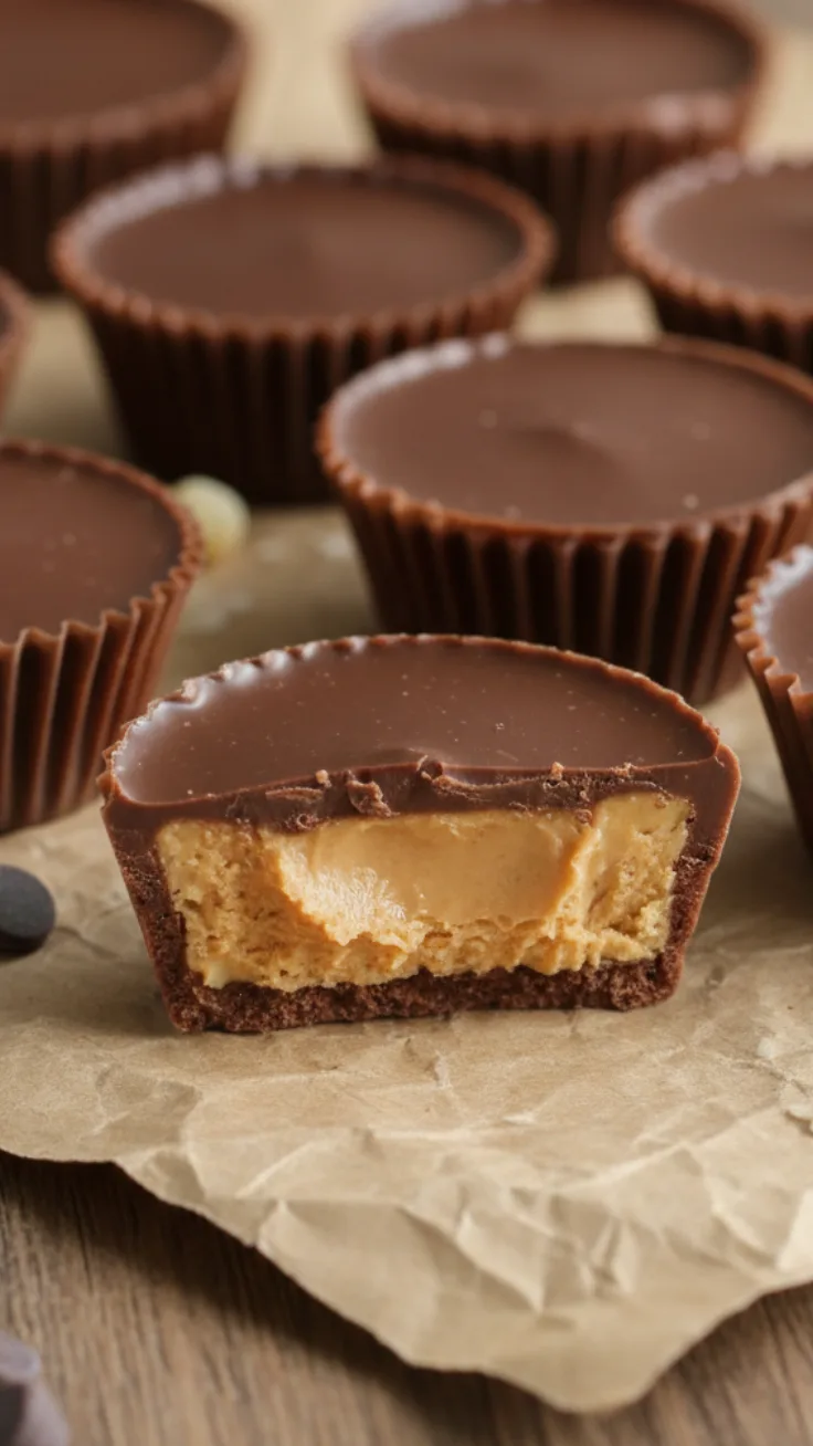 Almond Butter Cocoa Cups Serving Almond butter cocoa cups served on a plate