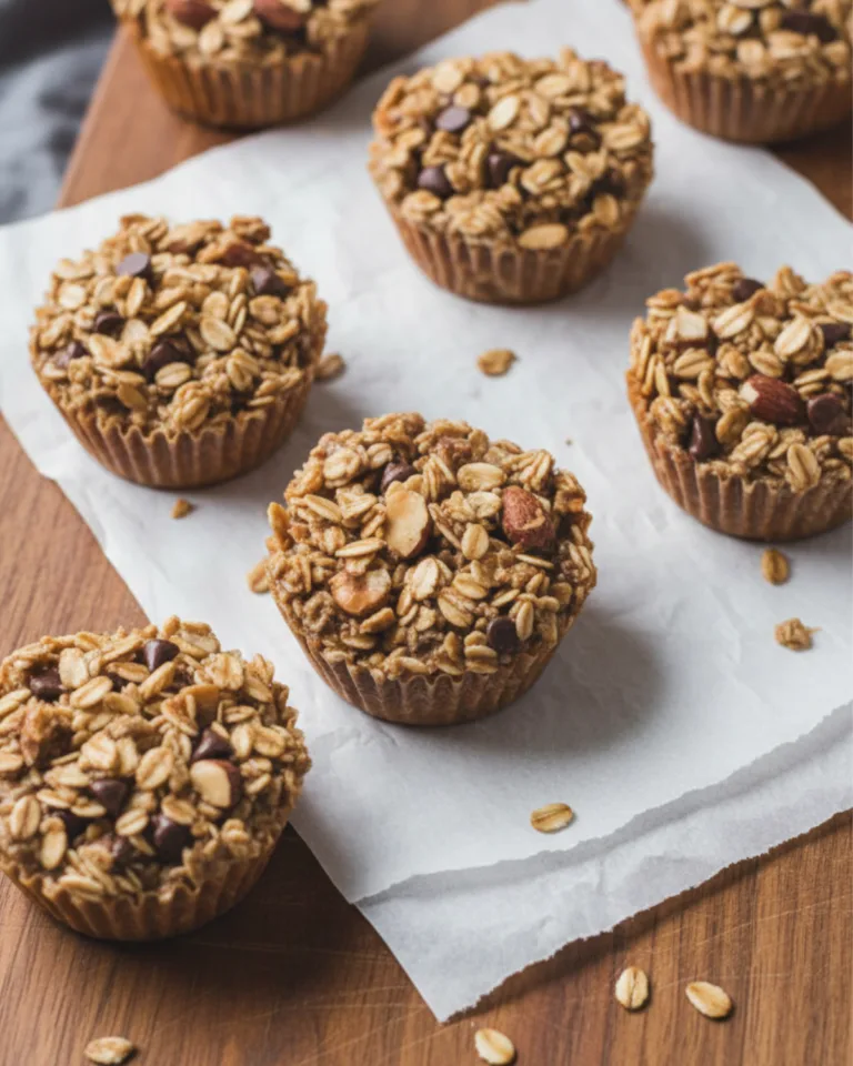 Healthy banana almond breakfast cups on plate