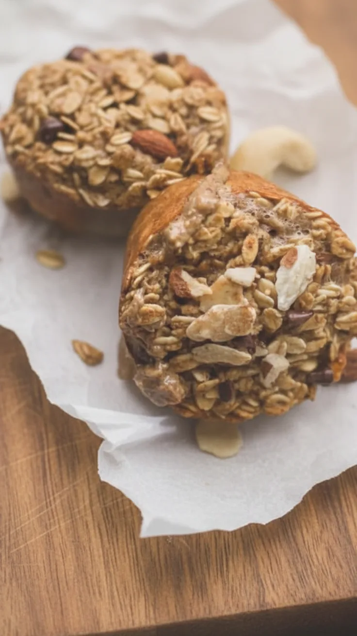 Banana almond breakfast cups fresh from the oven