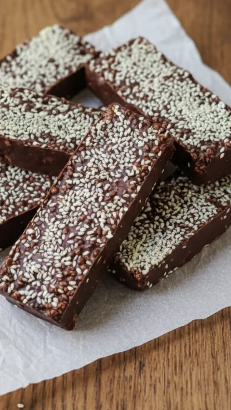 chocolate-sesame-crunch-bars-hero chocolate sesame crunch bars hero
