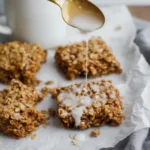 Baked cinnamon oat squares in pan