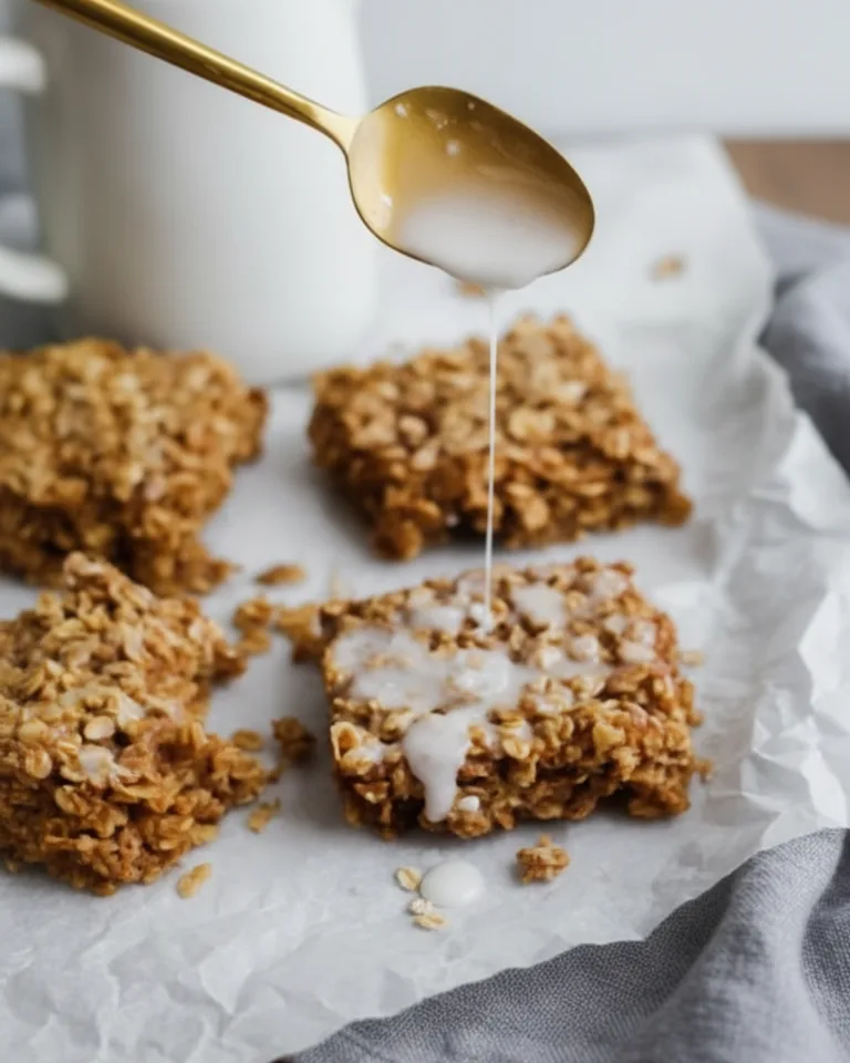 Baked cinnamon oat squares in pan