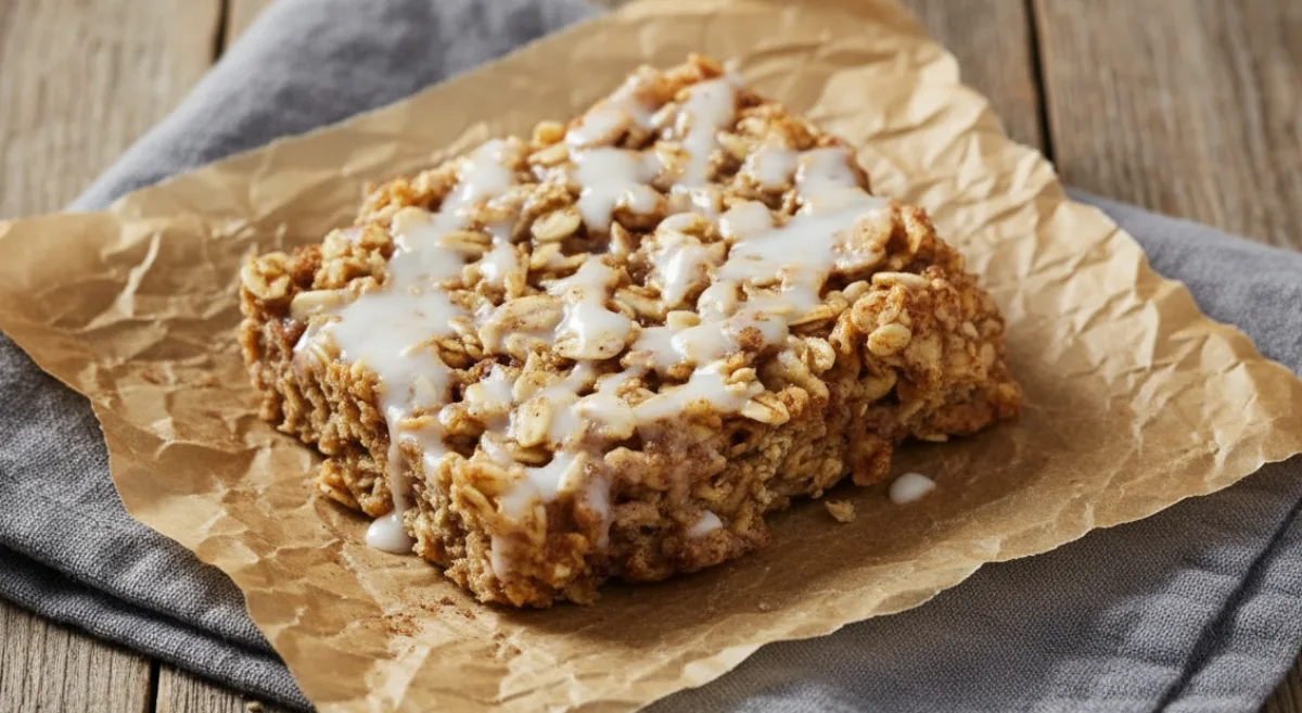 Cinnamon oat square served on plate