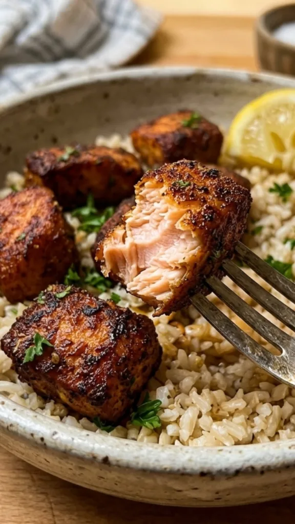 Crispy Air Fryer Salmon Bites Recipe 4 crispy air fryer salmon bites golden and juicy