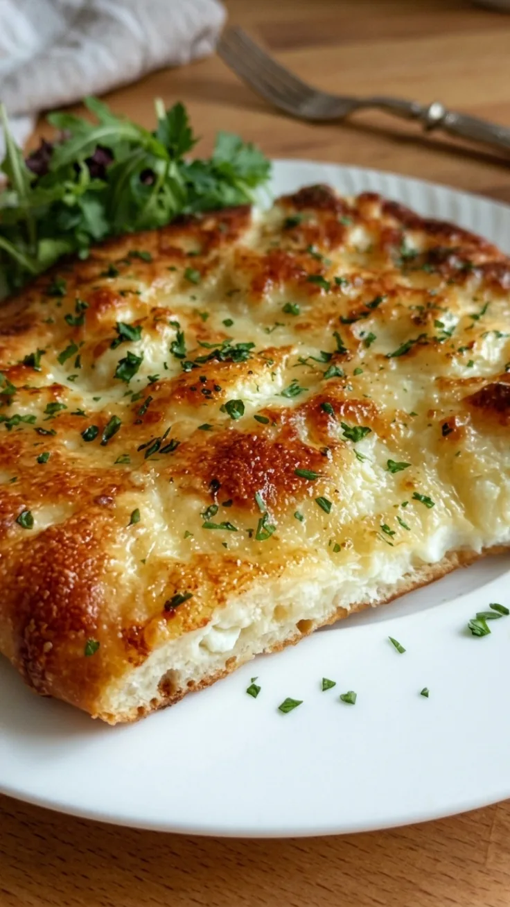 Cottage Cheese Flatbread golden cottage cheese flatbread stacked on plate