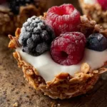 healthy frozen yogurt berry granola cups