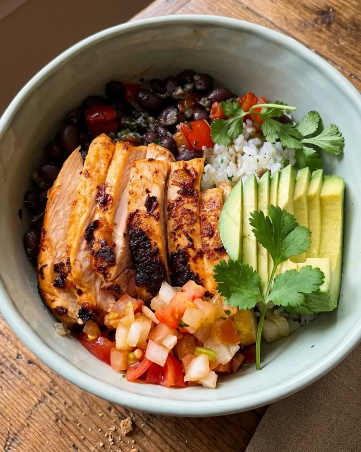 healthy chicken taco bowl recipe