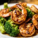 15 Minute Honey Garlic Shrimp 2 honey garlic shrimp served