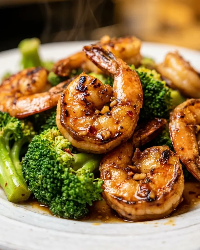 honey garlic shrimp served