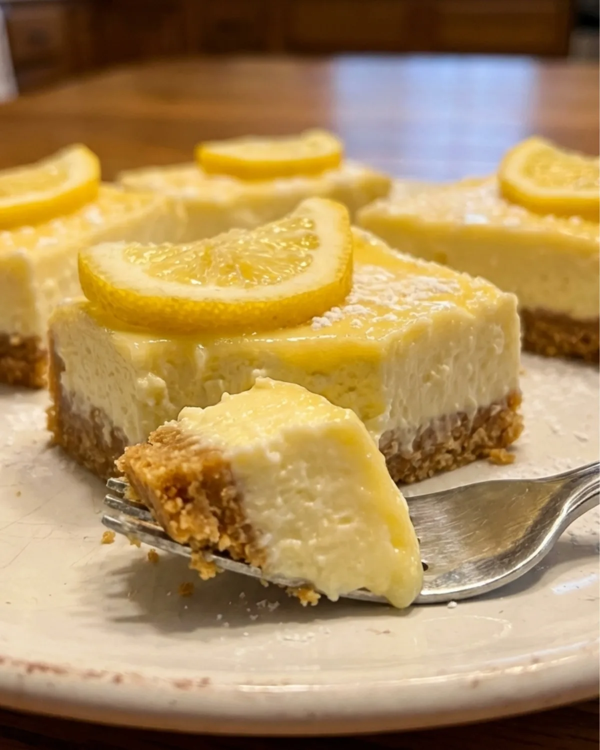 creamy lemon cheesecake bars squares