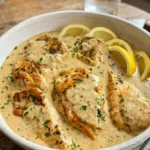 plated garlic parmesan chicken dinner