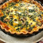 spinach mushroom quiche featured