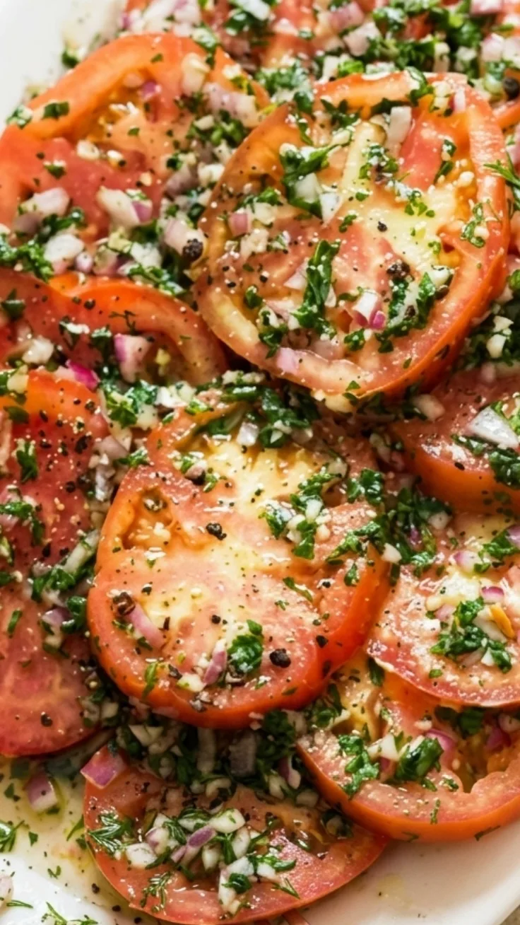 marinated tomatoes summer salad hero 1